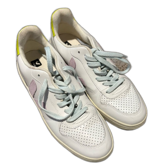 Madewell x Veja™ Vegan Leather V-10 Sneakers in Pastel Neon Colorblock US 8 - Picture 1 of 8